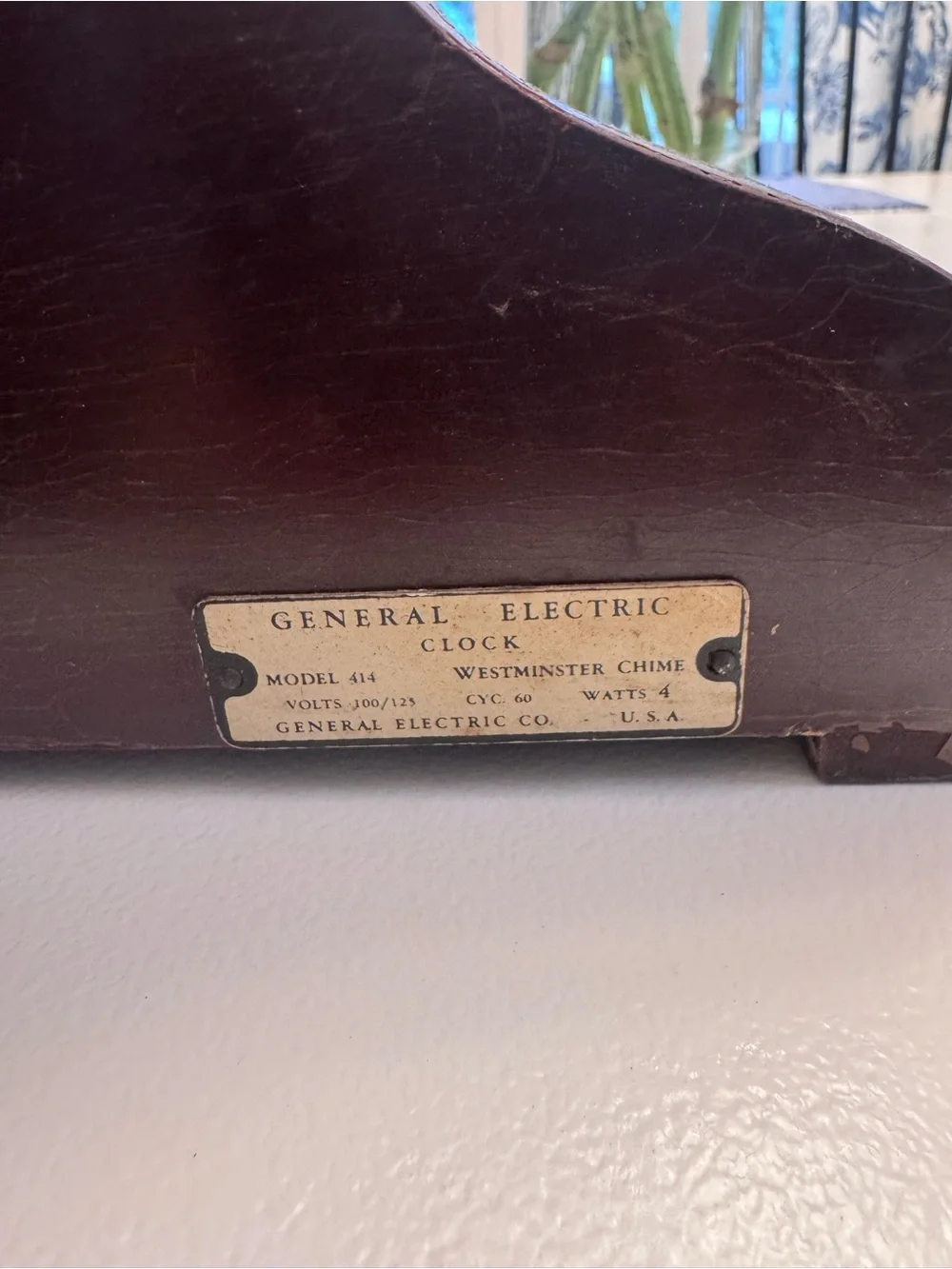 Vintage-Style Brown Mantel Clock by General Electric